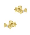 Lovely Bow Shaped CZ Silver Stud Earring STS-6433